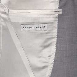 Arnold Brant Men's Pearl Grey Summer Tic Weave Wool Slim-fit Suit
