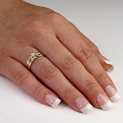 10k Gold Two-Tone Diamond Accent Wedding Ring Set (I-J, I2-I3)