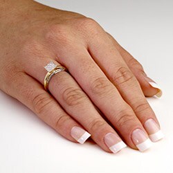 10k Two-Tone Gold Pave-set Diamond Ring (G-H, I2-I3)