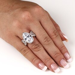 Ultimate CZ Platinum over Sterling Silver Cubic Zirconia Ring Set
