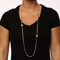 Rivka Friedman 18k Goldplated Jade Necklace
