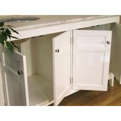 Marble Top White 60-inch Double Sink Vanity