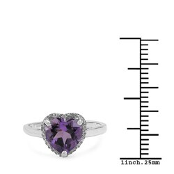 10k White Gold Amethyst and 1/6ct TDW Diamond Ring (J-K, I2-I3)