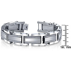 Stainless Steel Men's Diamond-cut Link Bracelet