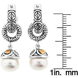 Meredith Leigh Sterling Silver Freshwater Pearl Dangle Earrings (10-11.5 mm)