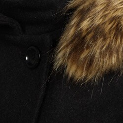 Rothschild Big Girl's Wool-blend Faux Fur Trim Hooded Coat 