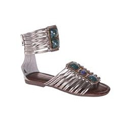 Sweet Beauty 'Rome-02' Women's Jeweled Ankle-strap Gladiator Sandals ...