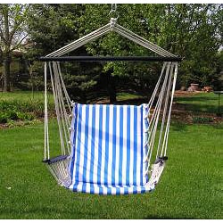 Deluxe Blue and White Hanging Swing Chair