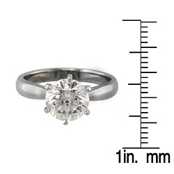 14k White Gold 2ct TDW Certified Clarity-enhanced Diamond Ring (I, SI3)