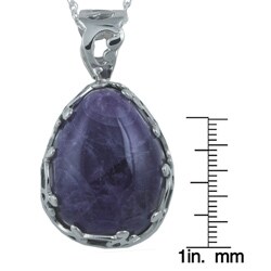 Silvermoon Sterling Silver Amethyst Teardrop Necklace