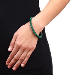 NEXTE Jewelry Silvertone Green Rhinestone Zecchino Bracelet