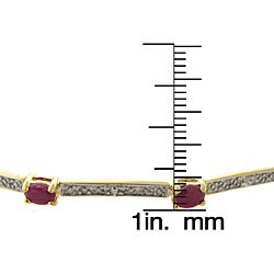 Gem Jolie Gold Over Silver Ruby and Diamond Accent Bracelet
