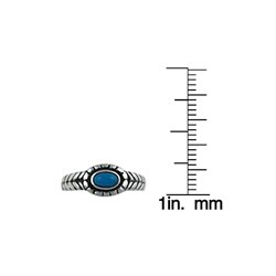 Southwest Moon Sterling Silver Oval Turquoise Accent Toe Ring