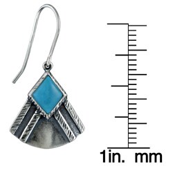 Silvermoon Sterling Silver Turquoise Fan Earrings