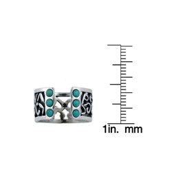 Silvermoon Sterling Silver Turquoise Accent Wrap Band