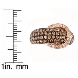 Dyach 14k Rose Gold 1 1/6ct TDW Brown and White Diamond Buckle Ring (G-H, I1-I2)