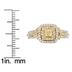 18k Two-Tone Gold 3/4ct TDW Yellow and White Diamond Ring (G-H, I1-I2)