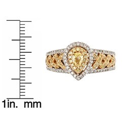 Dyach 18k Two-tone Gold 5/8ct TDW Yellow and White Diamond Fashion Ring (G-H, I1-I2)