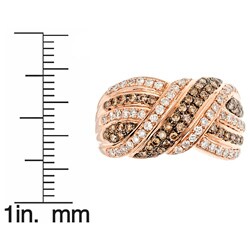 Dyach 14k Rose Gold 1 1/10ct TDW Brown and White Diamond Ring (G-H, I1-I2)