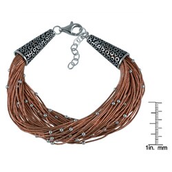 Southwest Moon Sterling Silver and Copper Heishi Multi-Strand Bracelet