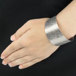 Stainless Steel Textured Cuff Bracelet