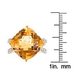 Dyach 14k Yellow Gold Citrine and 1/6ct TDW Diamond Ring (G-H, I1-I2)