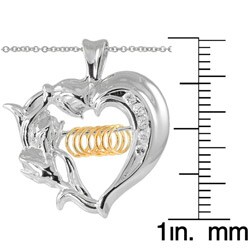 Wish Ring Sterling Silver Cubic Zirconia Flower Heart Necklace