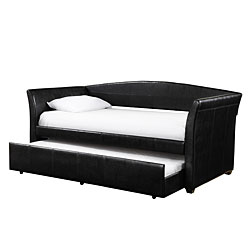 Deco Dark Brown Vinyl Daybed with Trundle