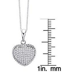 14k White Gold 1/3ct TDW Diamond Heart Necklace (G-H, I1-I2)