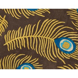 Handmade Luna Moda Peacock Brown New Zealand Wool Rug (7'6 x 9'6)