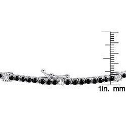 14k Gold 3ct TDW Black and White Diamond Tennis Bracelet (G-H, I1-I2)