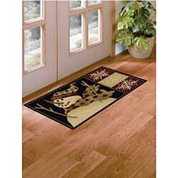 Set of 2 Holiday Season Snowman Accent Rugs (1'10 x 3'6)
