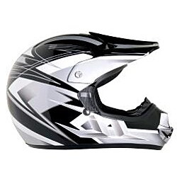 Fuel Helmets Black/ Silver Off Road Motorcycle Helmet