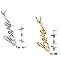 14k White Gold 'Love' Necklace