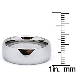 Men's Tungsten Carbide Diamond Shape Faceted Ring (8 mm)