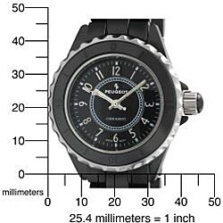 Peugeot Women's Swiss Ceramic Black Sport Bezel Watch