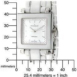 Peugeot Women's Swiss Ceramic White Dial Watch