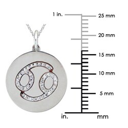 10k Gold White Cubic Zirconia Cancer Astrological Necklace