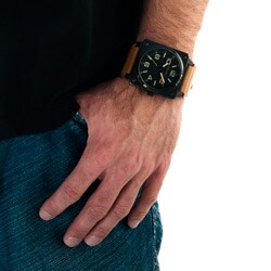 Republic Men's Leather Strap Aviation Watch