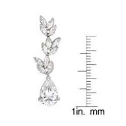 Sterling Silver Clear Cubic Zirconia Drop Earrings