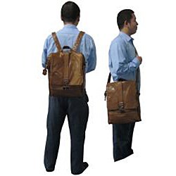 Amerileather Vintage Hunter Leather Messenger Bag/ Backpack