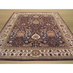 Hand-tufted Morris Brown Wool Rug (4' x 6')