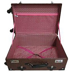 Amerileather Brown Paisley Floral Vintage 23-inch Spinner Trunk Upright