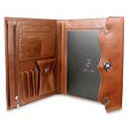 Zeyner Cognac Leather Folio Jotter