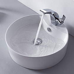 Kraus Illusio Single Lever Basin Faucet and Pop Up Drain with Overflow Chrome