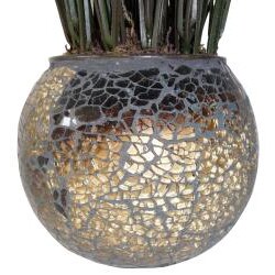 Laura Ashley Grass in Brown and Gold Mosaic Container (Set of 2) 