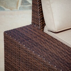 Santa Cruz Outdoor Brown PE Wicker Sofa Set