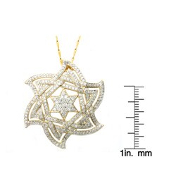 14k Yellow Gold 1 1/3ct TDW Diamond Star of David Necklace (H-I, I2-I3)