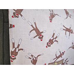 Handmade Medium Brown Sock Monkeys Messenger Bag
