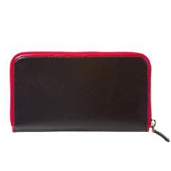 Prada Black/ Red Color-block Saffiano Patent Leather Wallet ...  